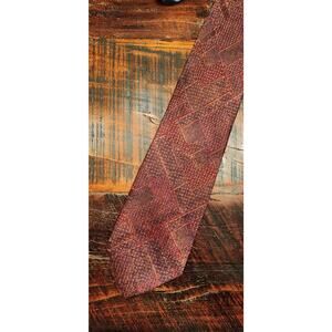 Brioni Red Brown Textured Silk Tie